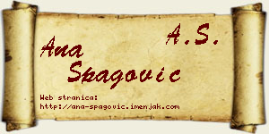 Ana Špagović vizit kartica